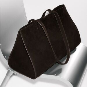 COS Gallery Bag in Suede Dark Brown EUC